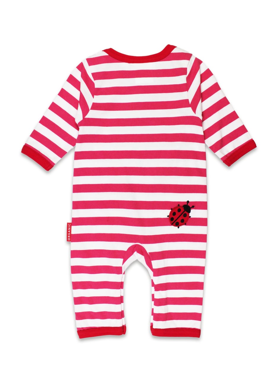 Toby Tiger Organic Pink Strawberry Applique Sleepsuit (Newborn - 12 months)