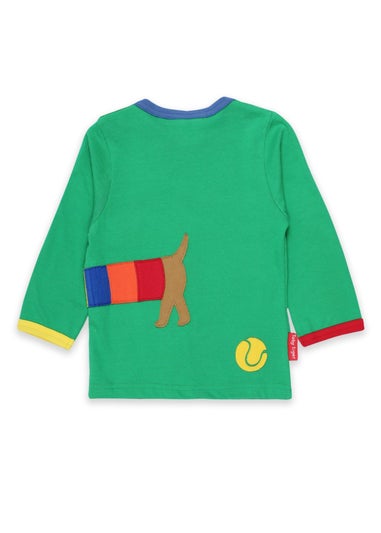Toby Tiger Organic Green Sausage Dog Applique T-Shirt (3 months - 8 years)