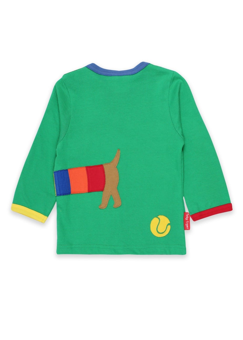 Toby Tiger Organic Green Sausage Dog Applique T-Shirt (3 months - 8 years)