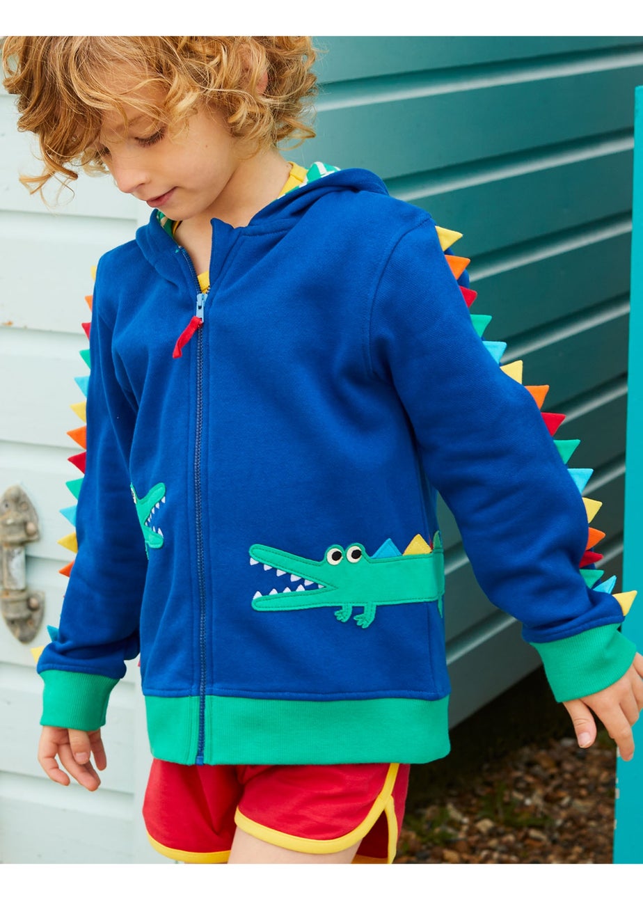 Toby Tiger Organic Green Crocodile Applique Hoodie (6 months - 6 years)