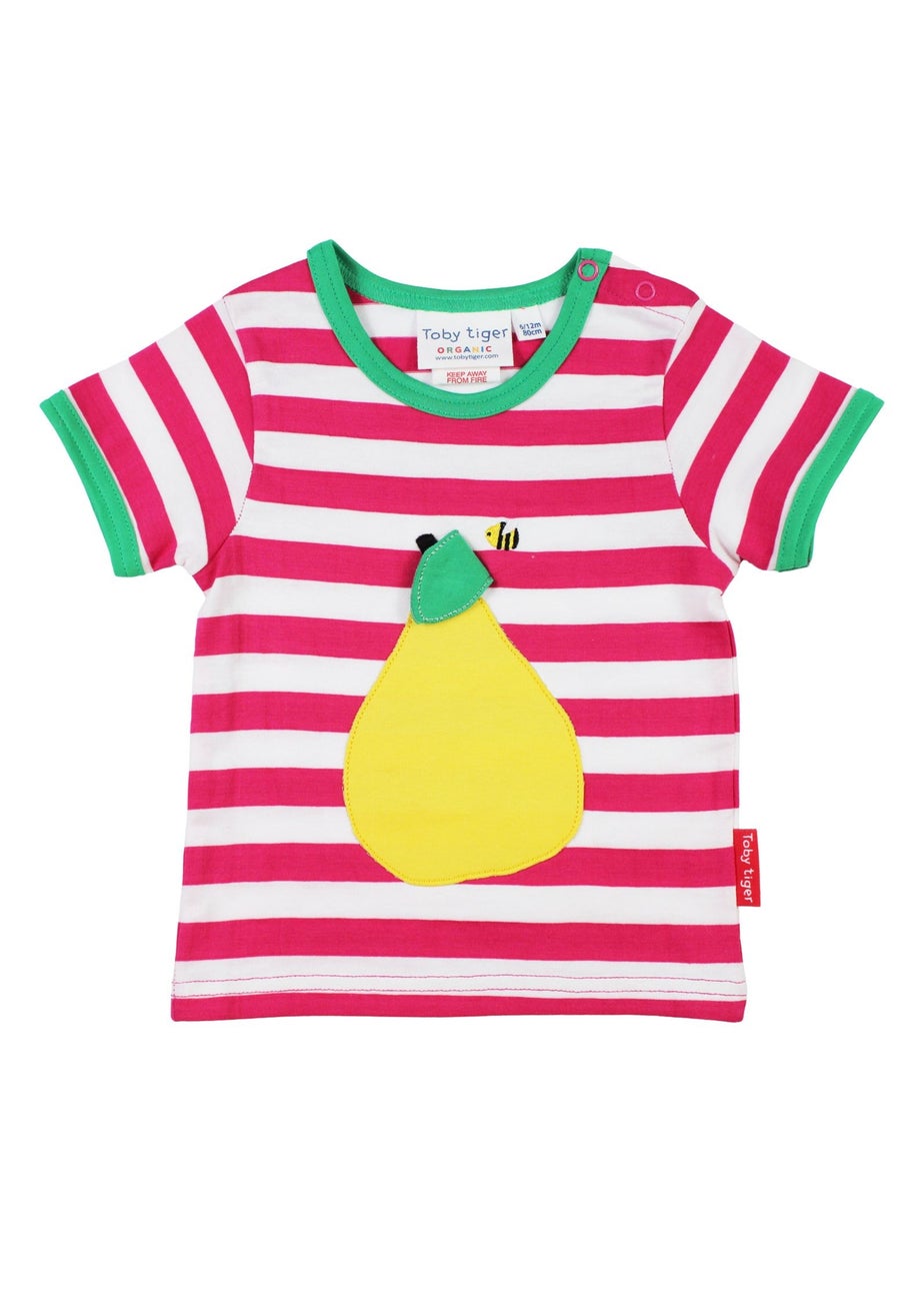 Toby Tiger Organic Pink Pear Applique T-Shirt (6 months - 8 years)