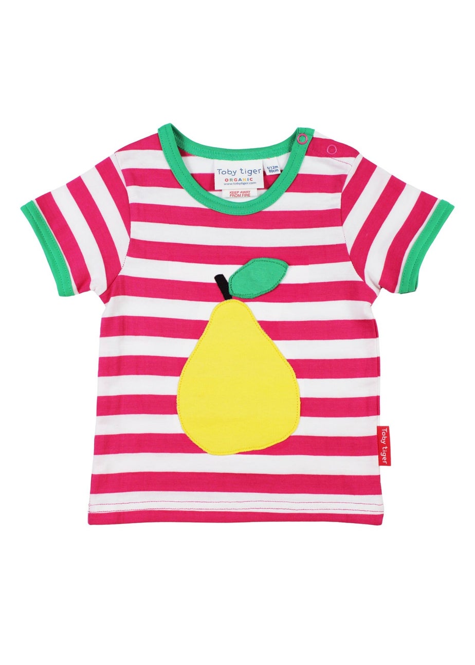 Toby Tiger Organic Pink Pear Applique T-Shirt (6 months - 8 years)