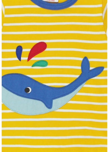 Toby Tiger Organic Yellow Whale Applique T-Shirt (3 months - 8 years)
