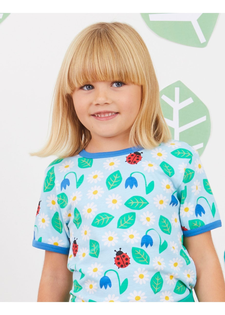 Toby Tiger Organic Blue Garden Print T-Shirt (3 months - 6 years)