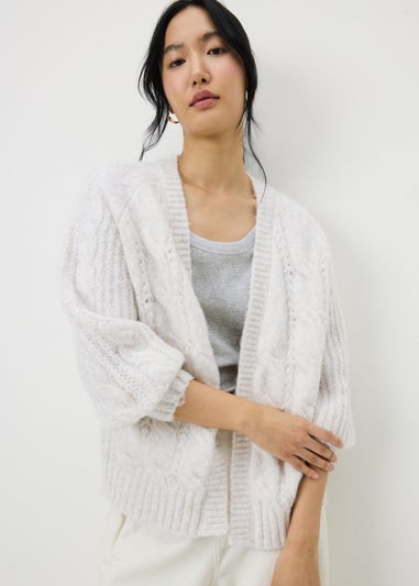 Oatmeal Cable Knit Cardigan