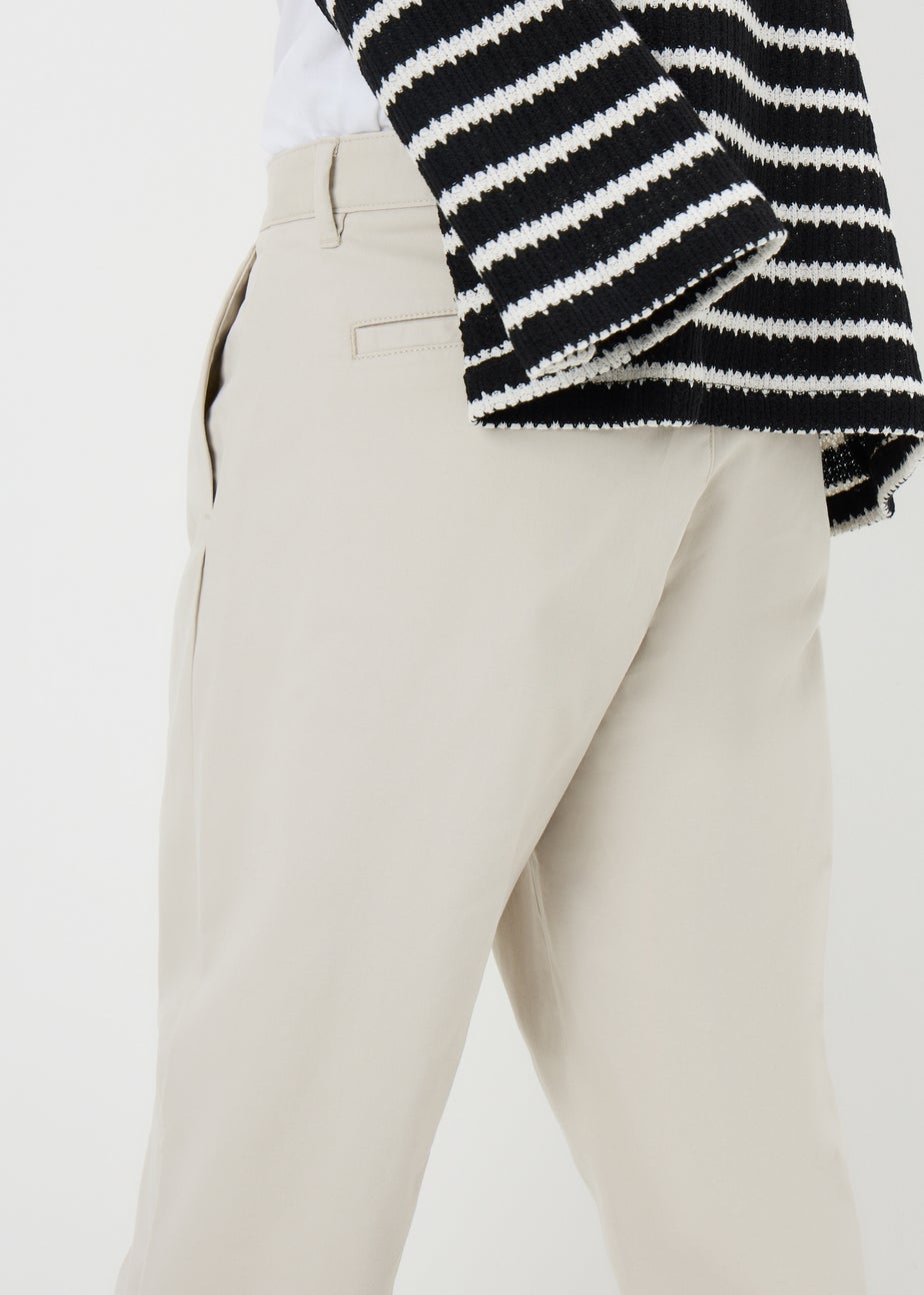 Beige Pleated Chinos