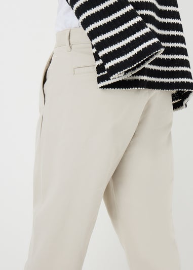 Beige Pleated Chinos