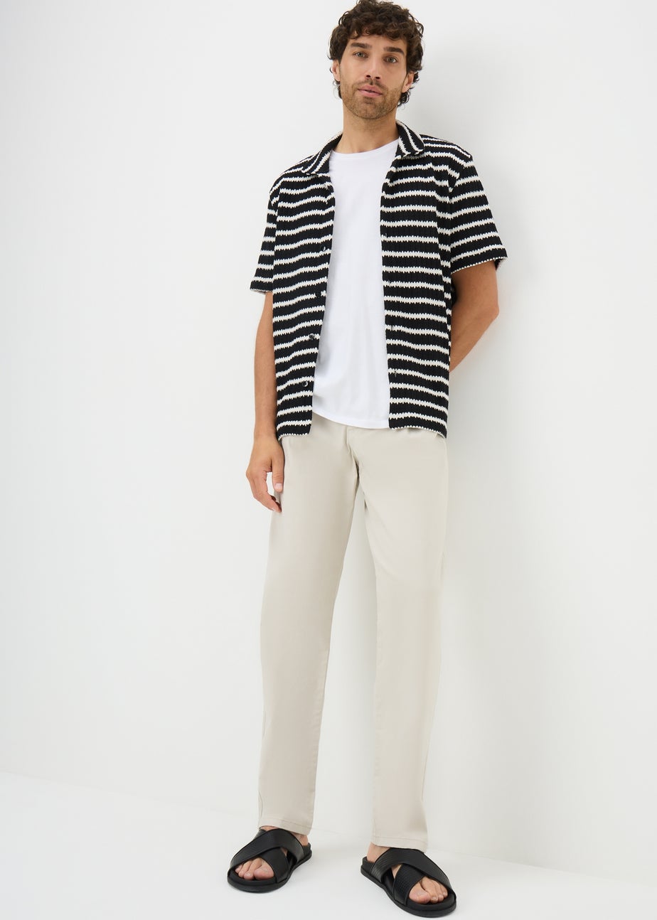 Beige Pleated Chinos