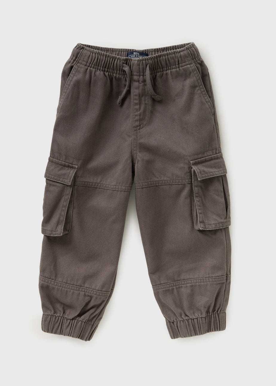 Boys Charcoal Cuffed Balloon Cargos (1-7yrs)