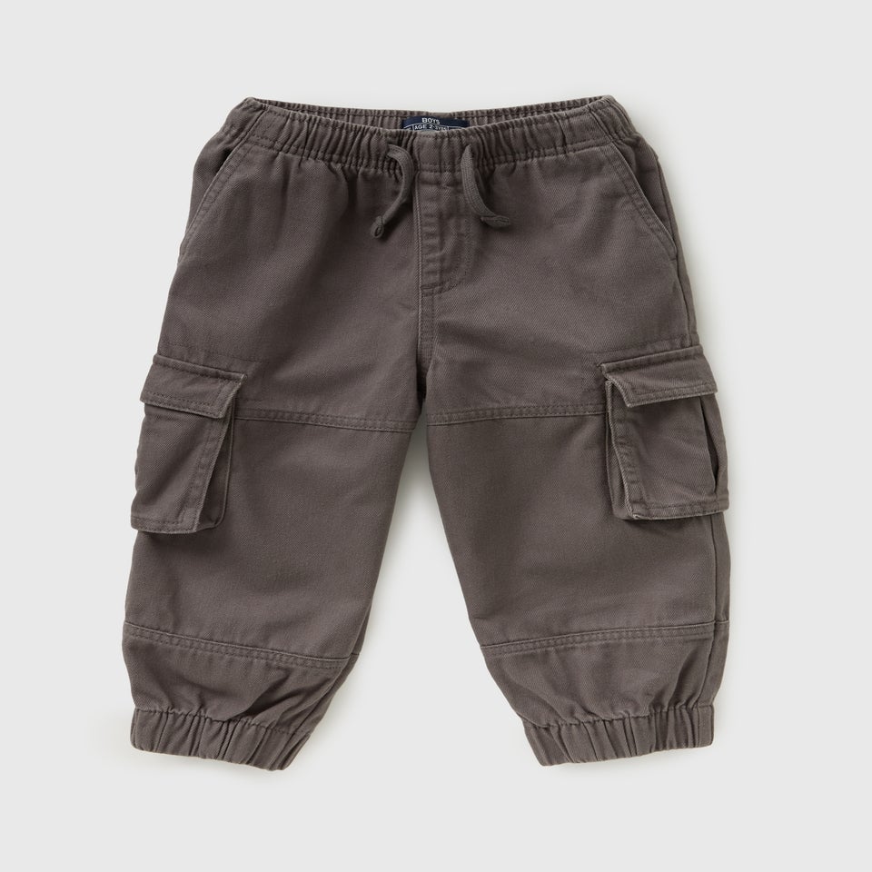 Boys Charcoal Cuffed Balloon Cargos (1-7yrs)
