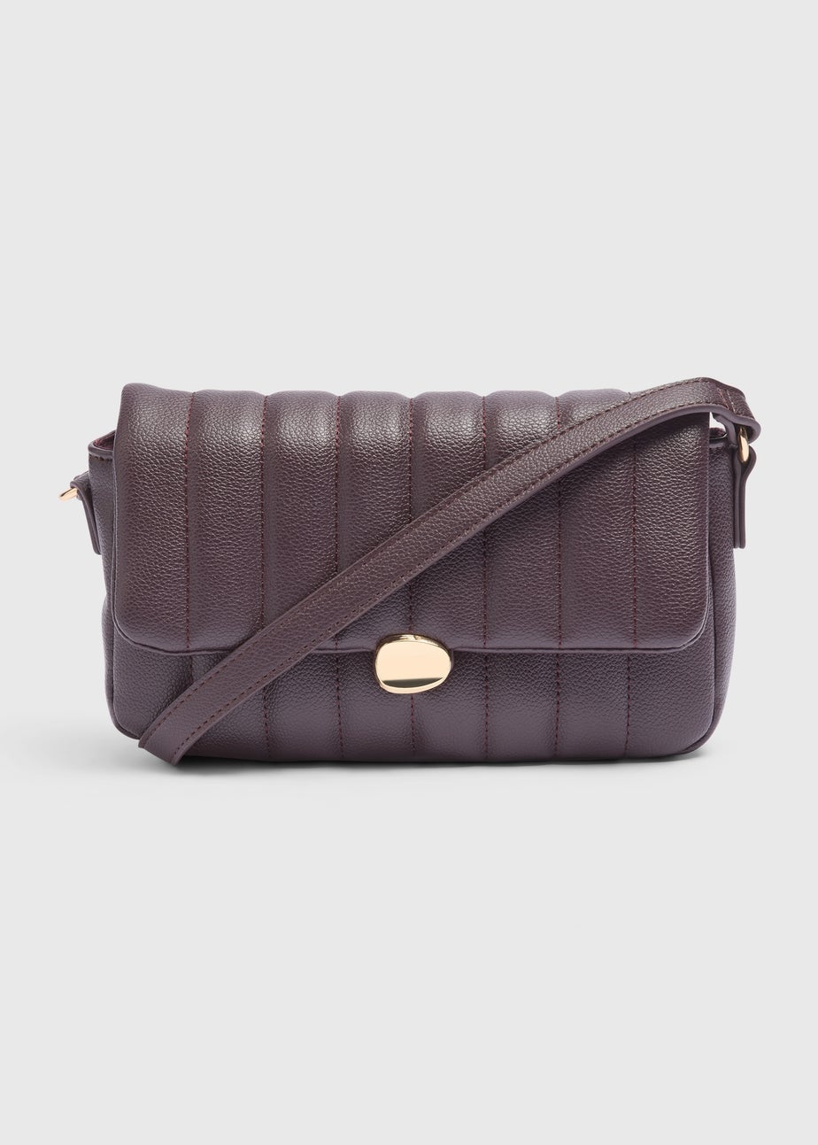 Burgundy Quilt Shoulder Bag