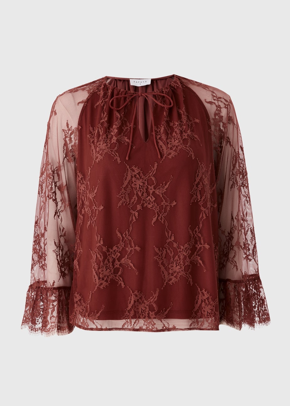 Pink Lace Frill Blouse