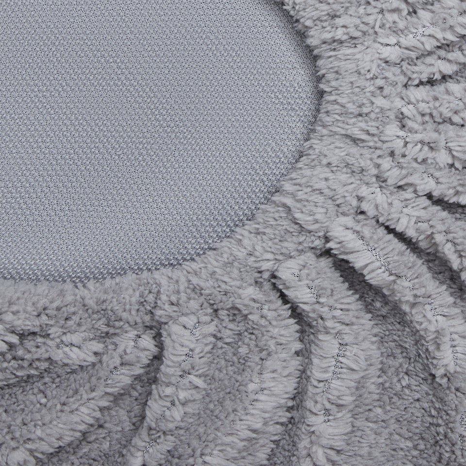 Grey Teddy Fleece Fitted Sheet