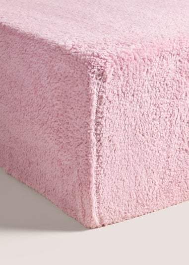 Pink Teddy Fleece Fitted Sheet