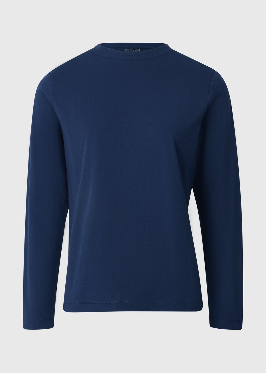 Blue Regular Fit Long Sleeve Top