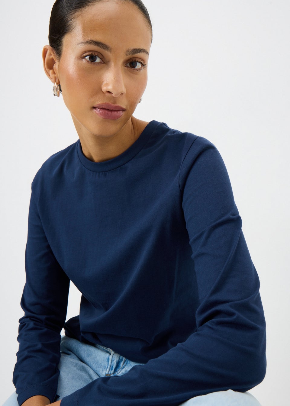 Blue Regular Fit Long Sleeve Top