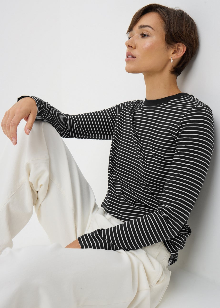 Black Stripe Long Sleeve Top