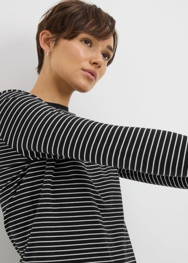 Black Stripe Long Sleeve Top