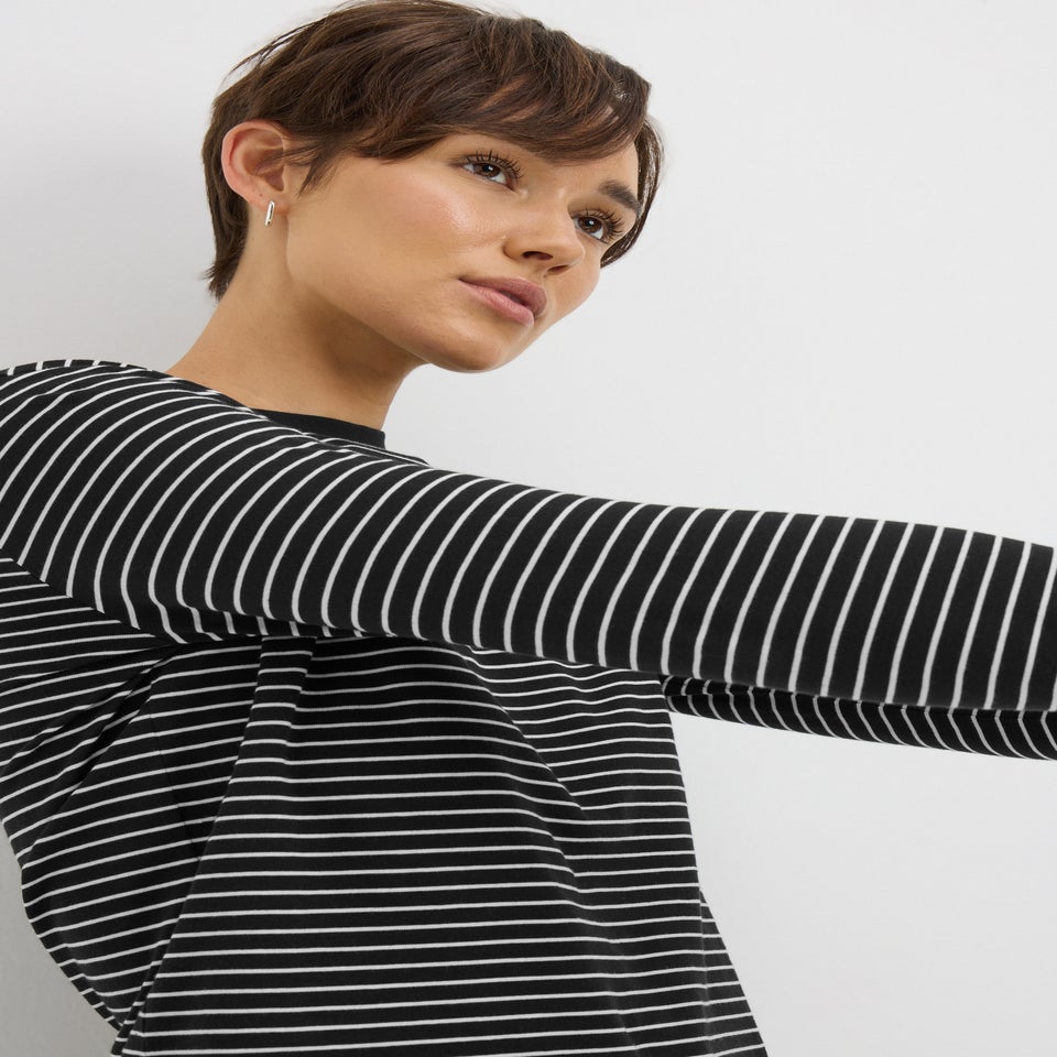 Black Stripe Long Sleeve Top