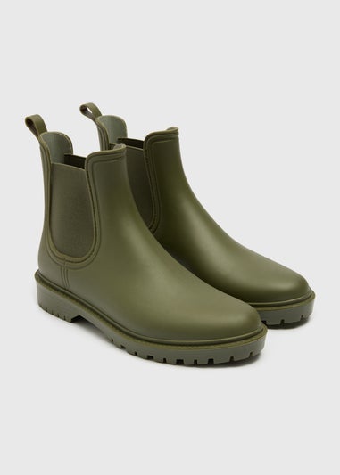 Khaki Chelsea Wellies