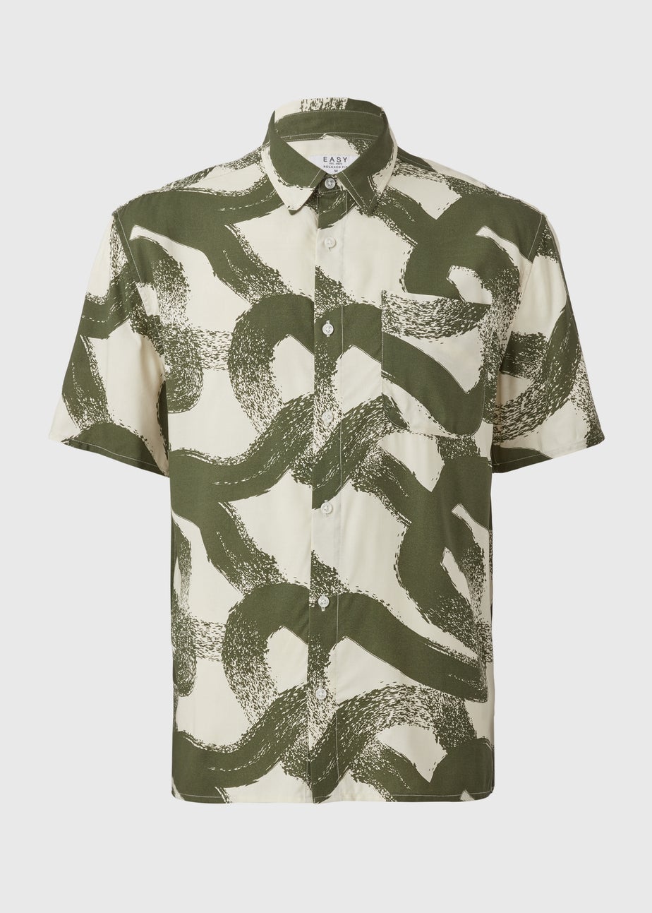 Khaki Brush Stroke Print Shirt
