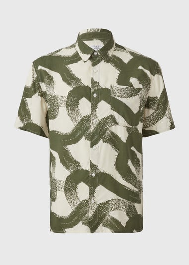 Khaki Brush Stroke Print Shirt