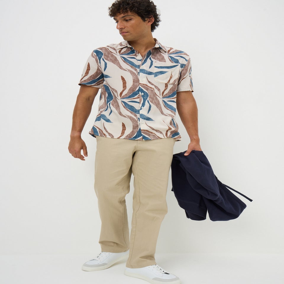 Ecru Watercolour Leaf Shirt