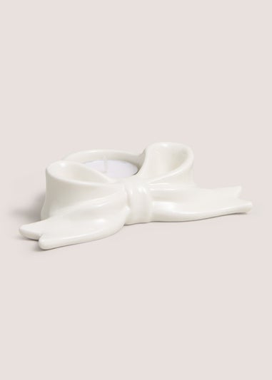 White Bow Shape Candle Holder
