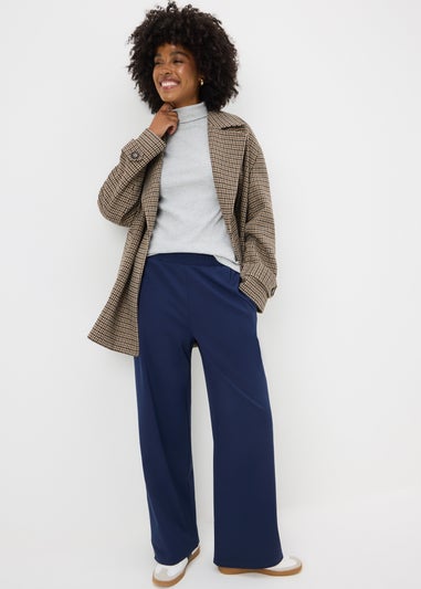 Grey Roll Neck Ribbed Top