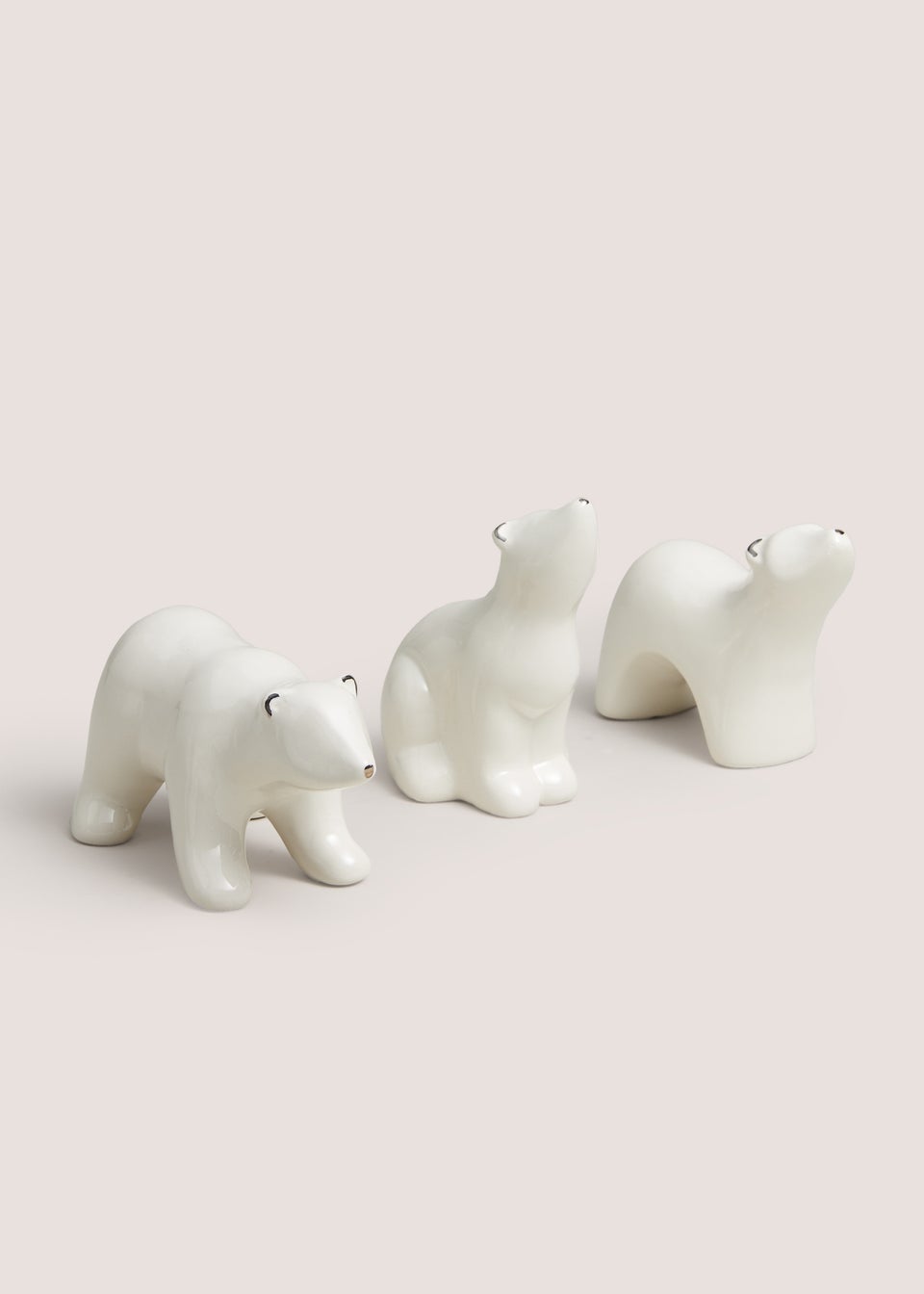 3 Piece White Polar Bear Ornaments