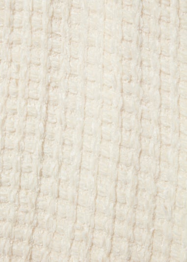 Cream Knit Chenille Throw