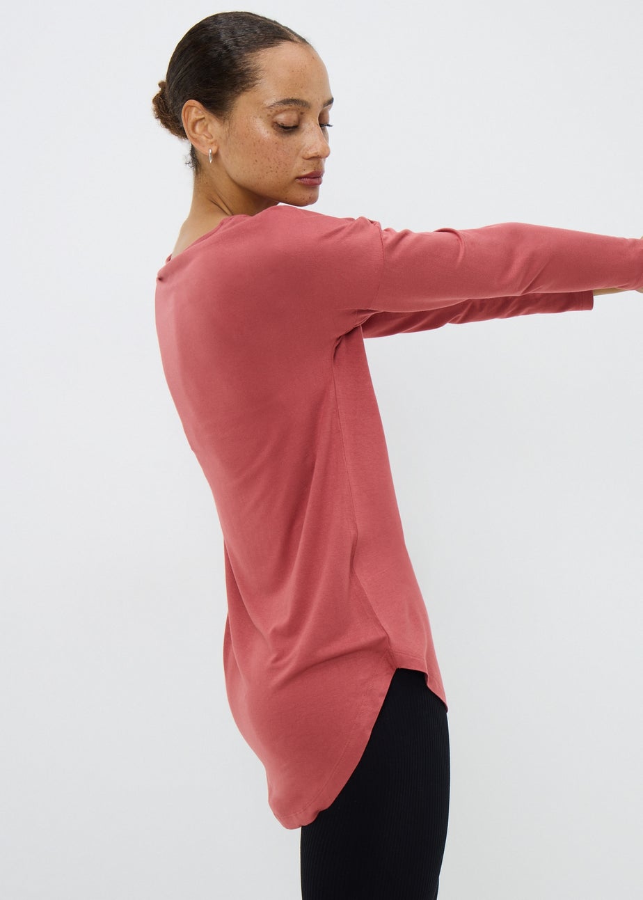 Dark Pink Relaxed Fit Long Sleeve Top