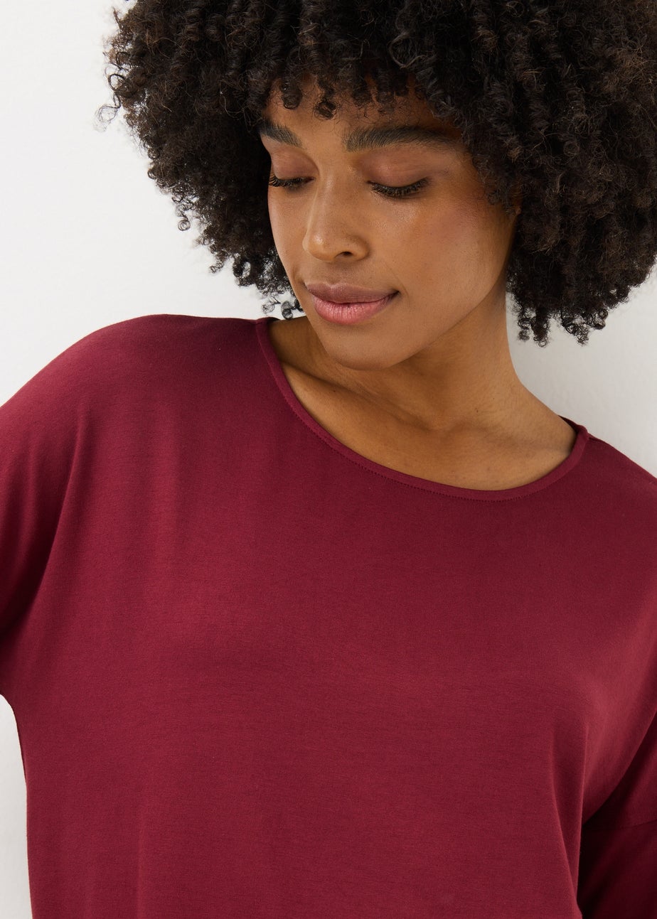 Burgundy Relaxed Long Sleeve Top