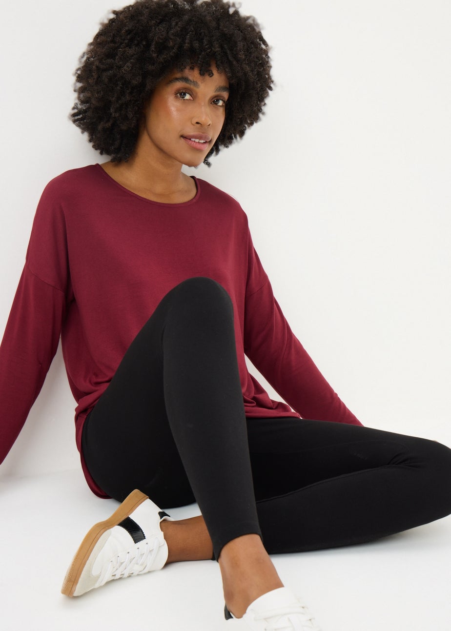 Burgundy Relaxed Long Sleeve Top