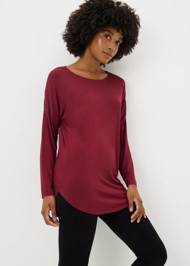 Burgundy Relaxed Long Sleeve Top