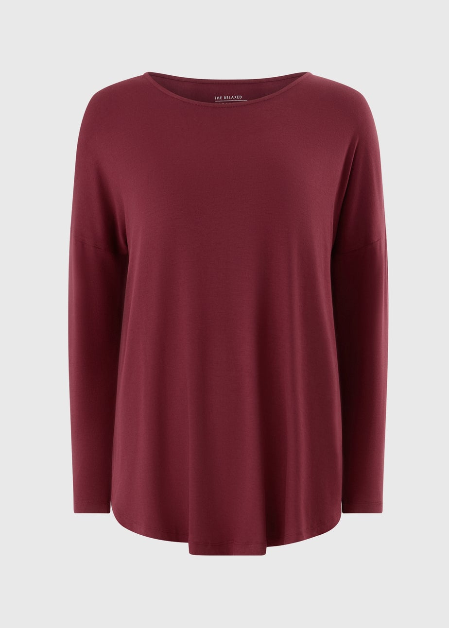 Burgundy Relaxed Long Sleeve Top