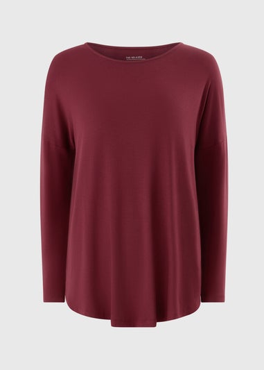 Burgundy Relaxed Long Sleeve Top