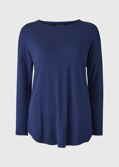 Navy Relaxed Fit Long Sleeve Top
