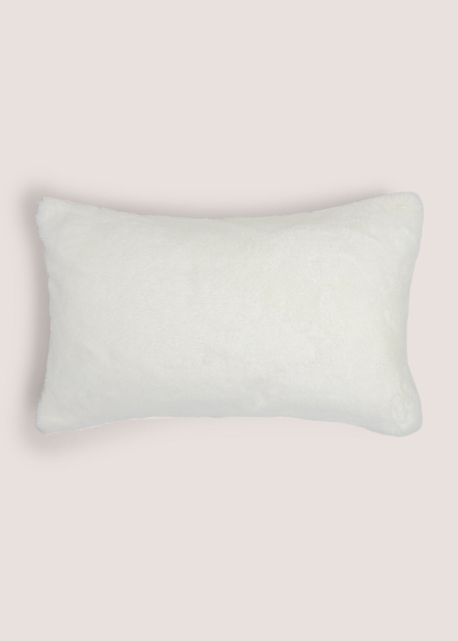 White Snuggle Faux Fur Cushion