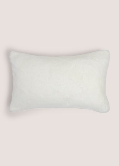 White Snuggle Faux Fur Cushion