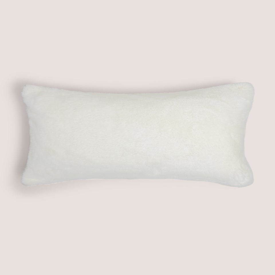 White Snuggle Faux Fur Cushion