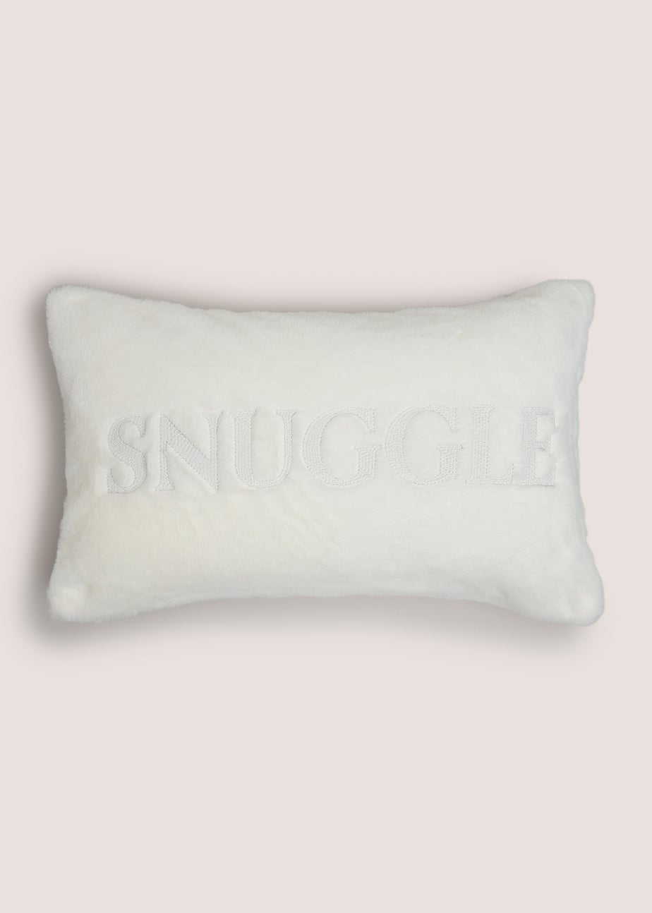 White Snuggle Faux Fur Cushion