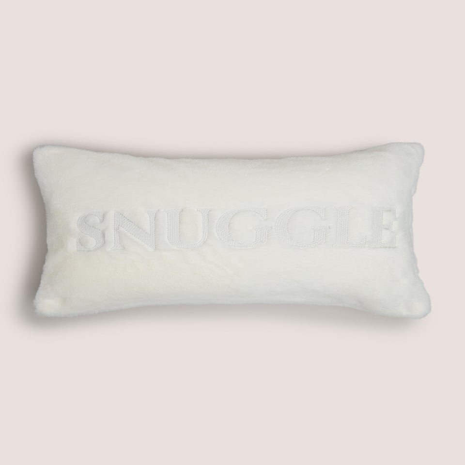White Snuggle Faux Fur Cushion