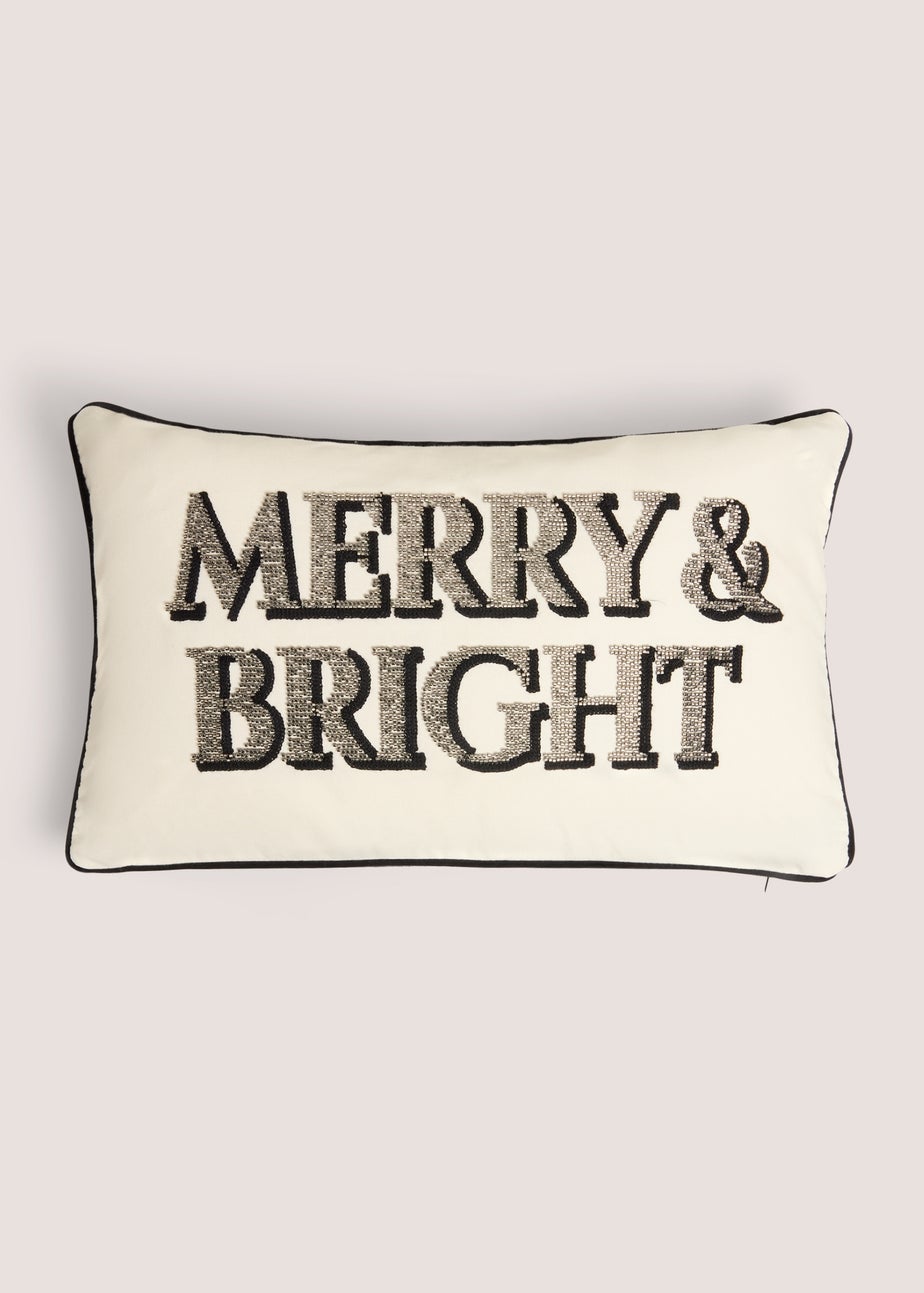 Cream & Black Merry & Bright Cushion