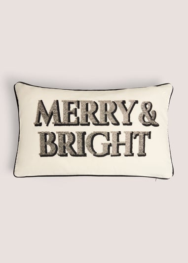 Cream & Black Merry & Bright Cushion