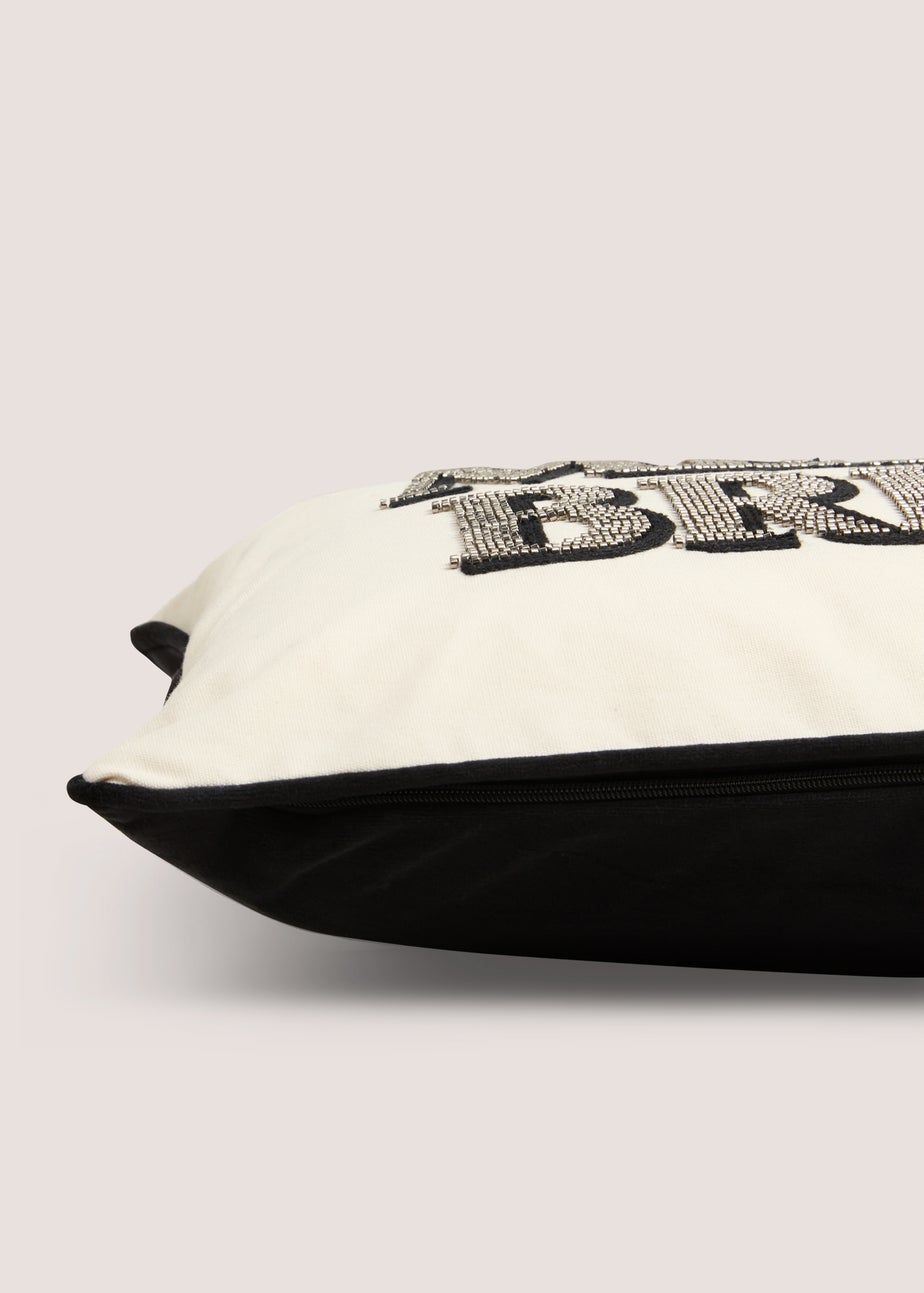 Cream & Black Merry & Bright Cushion