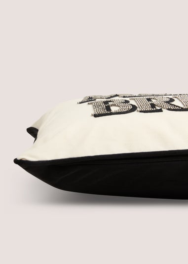 Cream & Black Merry & Bright Cushion