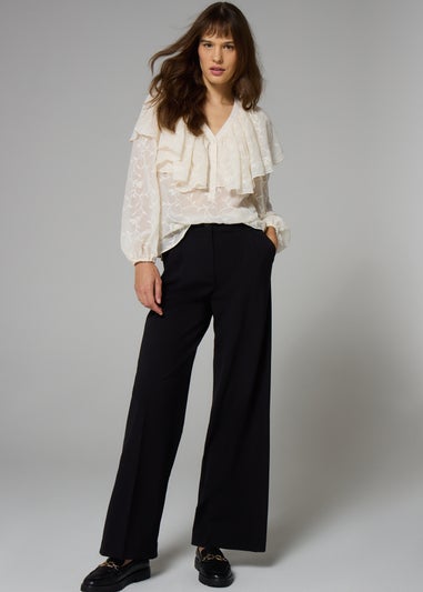 Et Vous Ivory Lace Frill Blouse