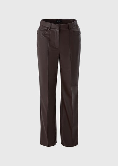 Et Vous Burgundy Faux Leather Straight Leg Trousers