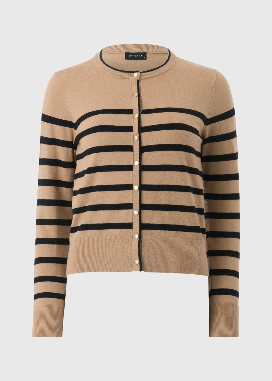 Et Vous Camel Stripe Cardigan